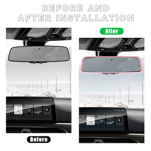 Car Rear View Mirror Protector Frame (Pink-2PCS)