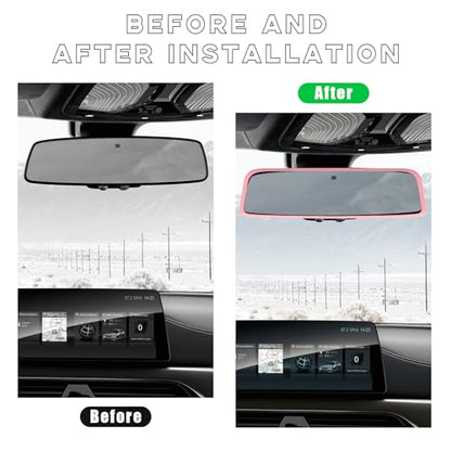 Car Rear View Mirror Protector Frame (Pink-2PCS)