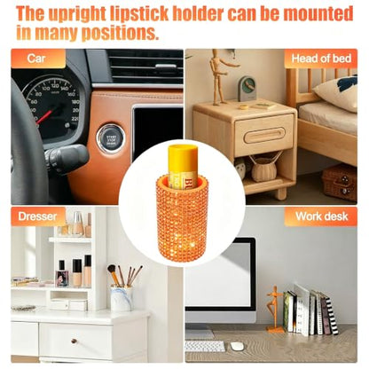 Upright Car Chapstick Holder (Orange)