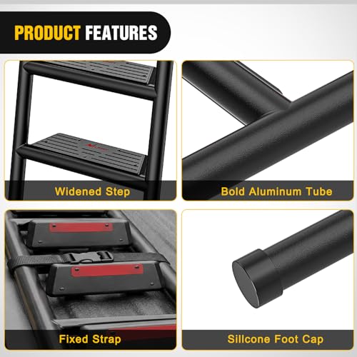 Universal Foldable Pickup Truck Tailgate Ladder (Round Pipe Foldable Truck Tailgate Ladder)