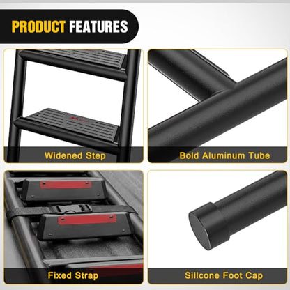 Universal Foldable Pickup Truck Tailgate Ladder (Round Pipe Foldable Truck Tailgate Ladder)