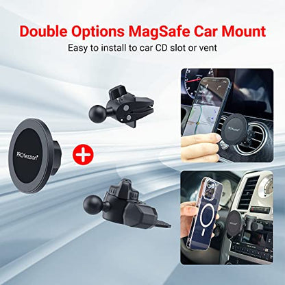 Car CD Slot Magnetic Phone Mount Holder for MagSafe iPhones (Car CD Slot or Vent)