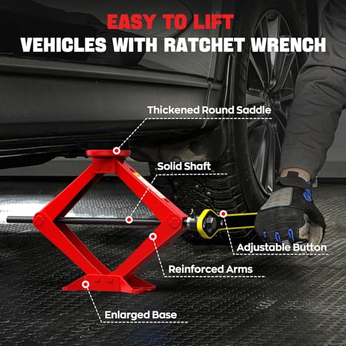Scissor Jack for Car 2.5 Ton (Red)