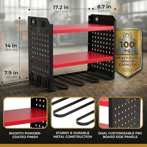 Power Tool Organizer Wall Mount (6 Drill Holder / Red)