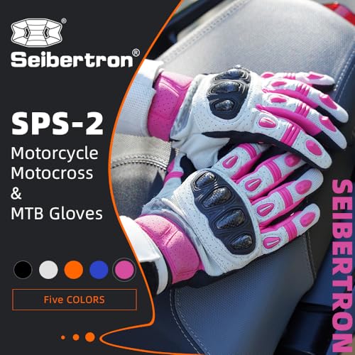 SPS 2 Unisex Touchscreen Road Racing Motorcycle MTB Sports Gloves Also fit BMX MX ATV Mountain Bike Bicycle Cycling Off (Pink SPS-2 / M Adult)
