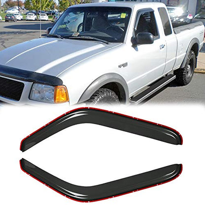 Window Visor Rain Guard for 93 (93-11 Ford Ranger (Dark Smoke))