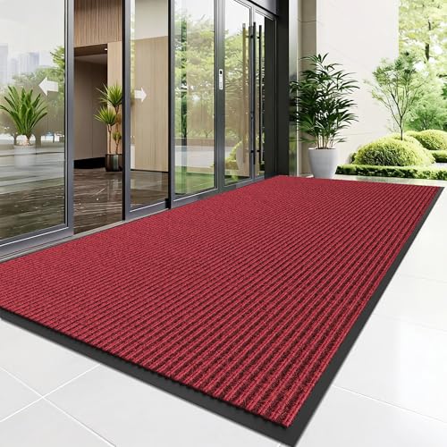 Front Door Mat (3' x 6' (Rectangular) / Red-stripe)