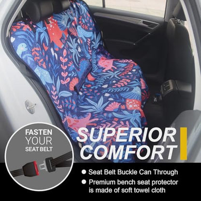 Back Seat Cover for Car Trucks Van SUV Jeep (Rear Bench Seat Towel / Dinosaur)