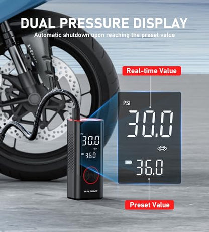 Tire Inflator Portable Air Compressor (Black)