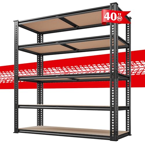 40" W Storage Shelves Load 2500Lbs for Garage Pantry Closet Kitchen (40"W x 19.7''D x 72''H)