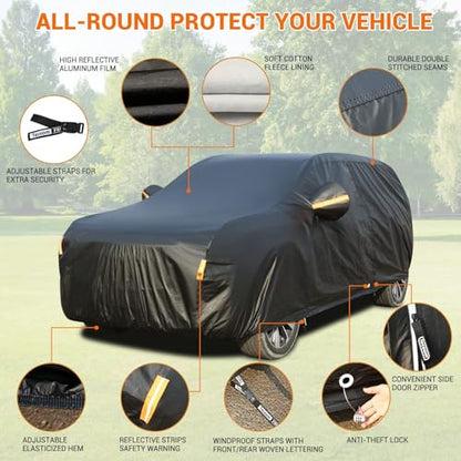 Car Cover Waterproof All Weather (Black / YXL: for SUV (Length 191"-205"))