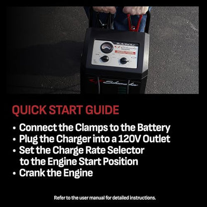 Wheeled Manual 6A Car Battery Charger and 150A Engine Starter (150 Amp)