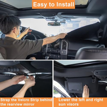 Windshield Sun Shade for Jeep Wrangler JK 2007 (for Wrangler JK 2007-2018)