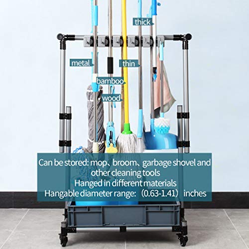 Broom And Mop Holder Put Wet Movable Floor (10slots)