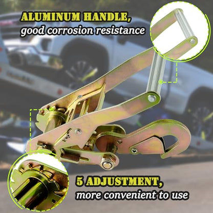 4 Pack Car Tie Down Straps for Trailers (yellow)