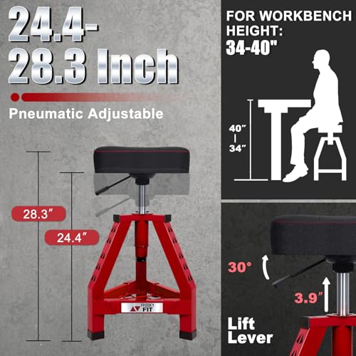 Adjustable Shop Stool (Red/24.4-28.3 Inch)