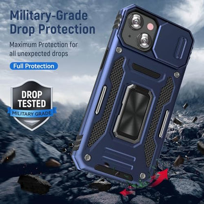 Heavy Duty Phone Case for 15 PlusCase with Camera Cover (★ iPhone 15 Plus 【6.7 inches】 / Navy Blue)