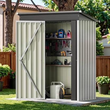 5x3 FT Outdoor Storage Shed (White / 5x3 FT)