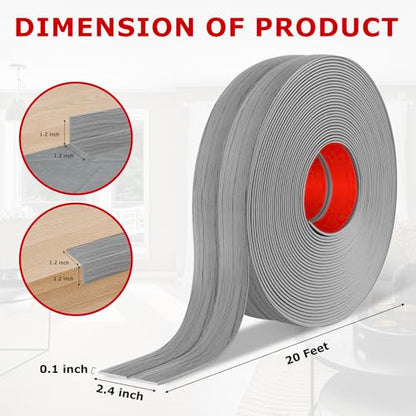 Wall Corner Protector Peel and Stick Corner Trim Molding (2.4 In x 20 Ft / Light Gray Wood)