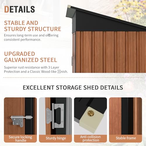 5x3 Ft Outdoor Storage Shed (3x5 FT/No Base)