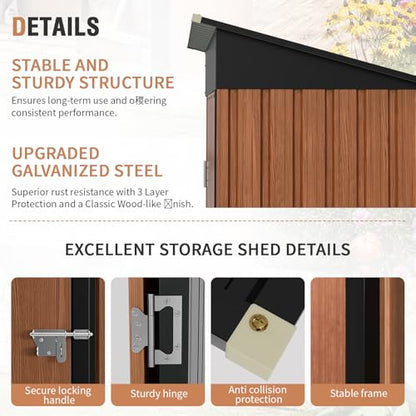 5x3 Ft Outdoor Storage Shed (3x5 FT/No Base)