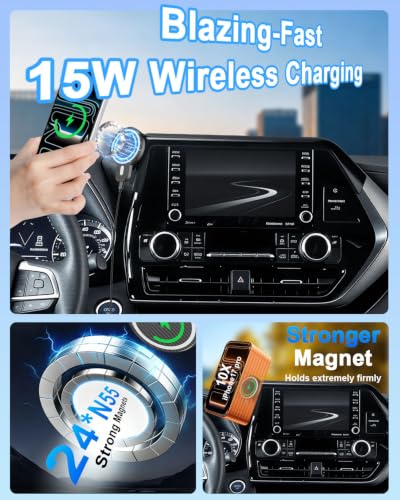 Car Phone Mount for 2020 (Highlander 2020-2026 (8 inch) / Magsafe+ Wireless Charger)