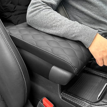 Car Center Console Armrest Cover PU Leather (sizeB 14 x 8 x 1.8 inch(midsize cars and SUVs))