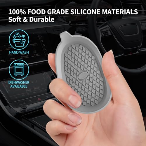 Car Cup Holder Coasters [4 Pack] Silicone Cups Mats (4 Pack-light Grey)
