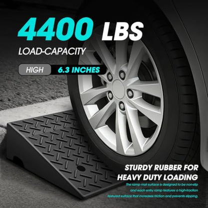 6.3" Rise Rubber Curb Ramp Heavy Duty Loading Driveway Ramp Threshold Ramp 39" W x 19.5" D x 6.3" H for Loading Dock (6.3 in)