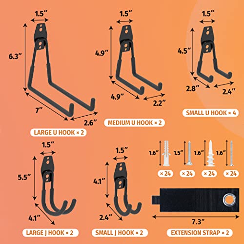 14PC Garage Hooks Heavy Duty (Garage Hook Kit 14 PC)