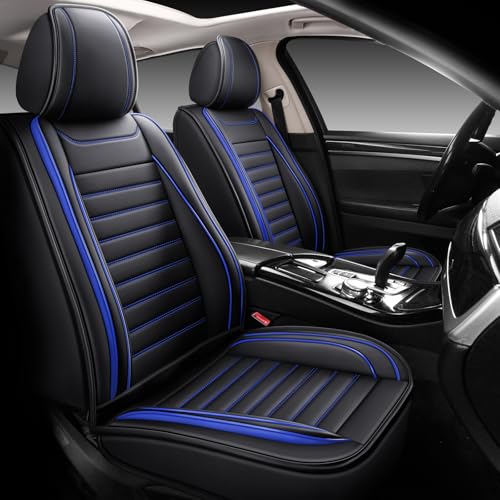 Leather Car Seat Covers Full Set (Blue/Full Set)