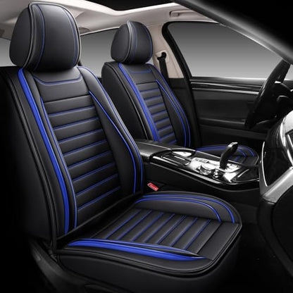 Leather Car Seat Covers Full Set (Blue/Full Set)