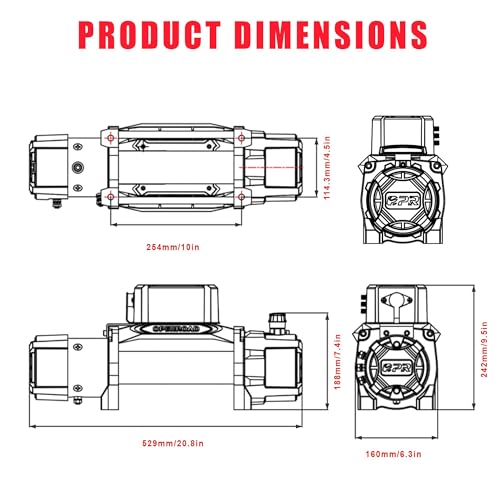 13500 lb Recovery Winch with Synthetic Rope and 2 Wireless Remotes (13500lb Black)