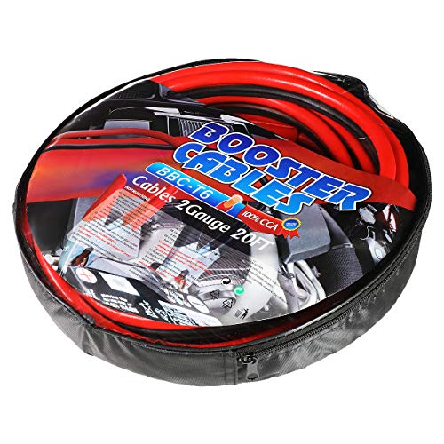 Heavy Duty 20Ft 2Gauge Booster Cable Power Jumper 600AMP Emergency Battery Start Car (20Ft / 2-Gauge)