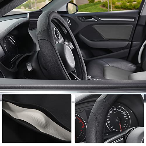Car Steering Wheel Cover for Prius Civic Model 3 (Small size[14''-14 1/4''] / Black)
