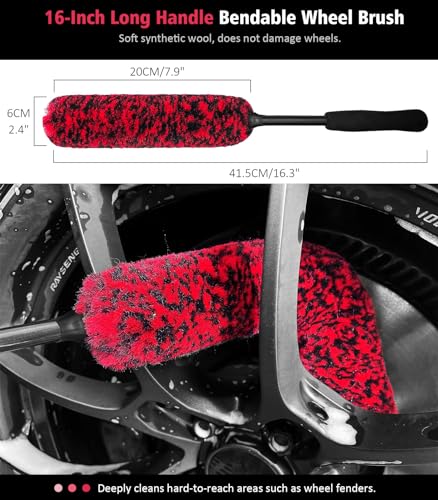 6PCS Motorcycle Cleaning Kit (6 Pack / Black&Red)