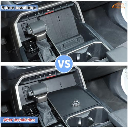 Car Lower Center Console Lock Safe Storage Box Cover Lid Compatible with 2022