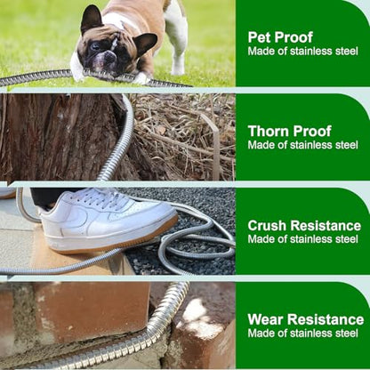 Metal Short Garden Hose 3 ft (3 Feet / Style A)