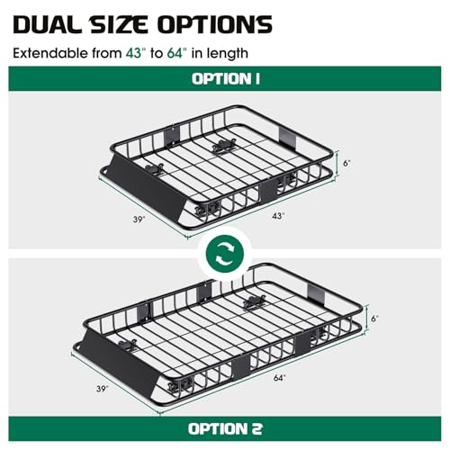 250LBS Universal Roof Rack Basket (Roof Basket)