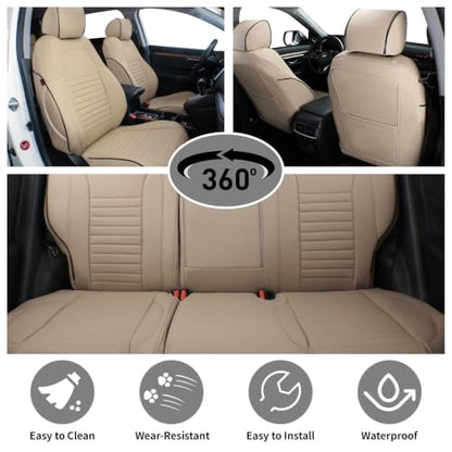 Car Accord LX Seat Covers 2023 (Beige / 2023-2026 LX,Solid No Split Rear Backrest)
