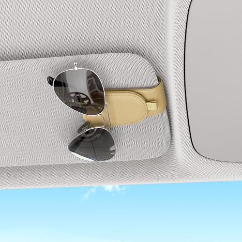 Magnetic Sunglass Holder for Car Visor (Beige)