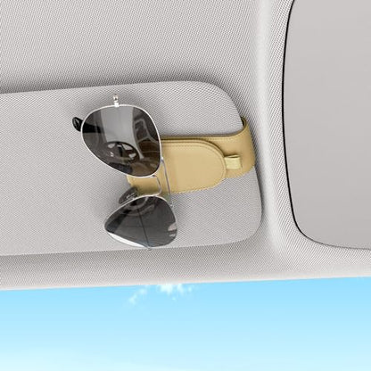 Magnetic Sunglass Holder for Car Visor (Beige)