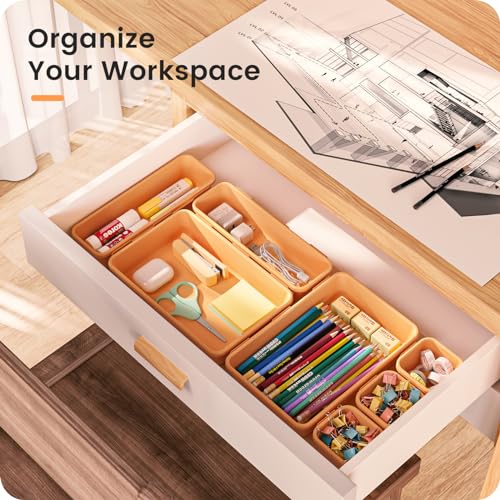 Tool Box Organizer Tray Divider Set Drawer Organizer (5 Size / Orange)