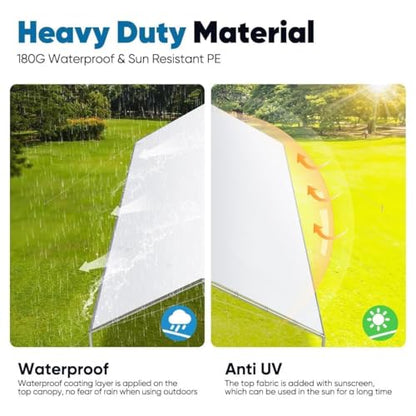 10x15 ft Heavy Duty Car Canopy Galvanized Frame Carport Outdoor Party Tent Boat Shelter with 3 Reinforced Steel Cables (White / 10'x15')