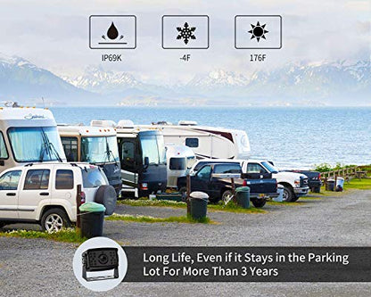 HD 1080P Wired Backup Camera System (Black / 7 inches 1-camera)