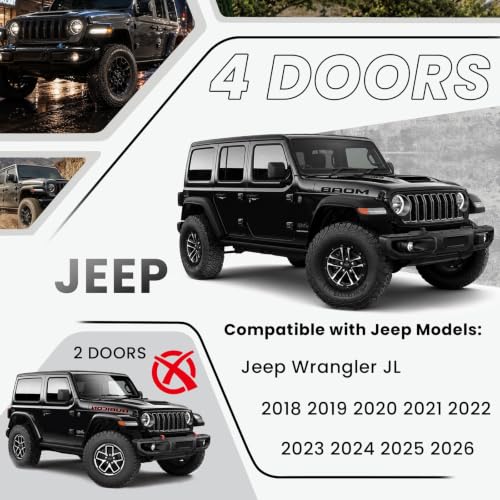 7" Running Boards Compatible with Jeep Wrangler JL 4 Door 2018 (Matte Black / 18-26 Wrangler JL 4 Doors)