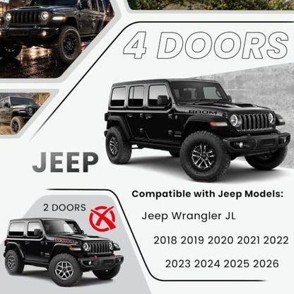 7" Running Boards Compatible with Jeep Wrangler JL 4 Door 2018 (Matte Black / 18-26 Wrangler JL 4 Doors)