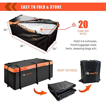Hitch Mount Cargo Carrier Bag 100% Waterproof 19.7 Cubic Feet Luggage Rack (19 Cubic Feet)