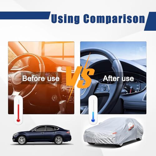 6 Layers Waterproof Car Cover for Lexus ES ES300 ES330 ES350 ES300h (LM-Silver / 56. Custom Fit Lexus ES)