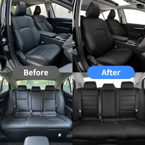 Camry Car Seat Covers Custom for Toyota 2025 2026 Camry (Leatherette(Black) / 2025-2026 Camry Hybrid (XLE/XSE))